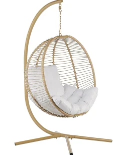 Sale Beliani Poltrona sospesa con supporto da pavimento ARCO Metallo Beige Beige Bianco