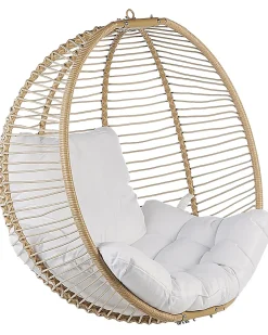 Sale Beliani Poltrona sospesa con supporto da pavimento ARCO Metallo Beige Beige Bianco