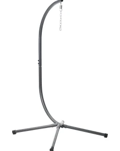 Outlet Beliani Poltrona sospesa con supporto da pavimento MONTALCINO Metallo Naturale Beige Naturale Nero