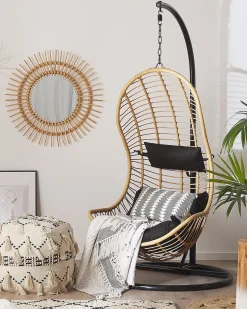 Online Beliani PINETO Rattan sintetico (PE) Naturale Marrone Nero