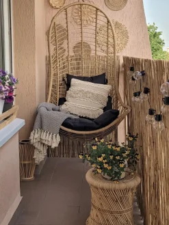 Online Beliani PINETO Rattan sintetico (PE) Naturale Marrone Nero