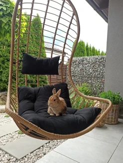 Online Beliani PINETO Rattan sintetico (PE) Naturale Marrone Nero