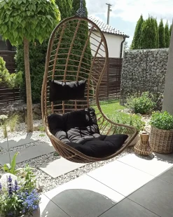 Online Beliani PINETO Rattan sintetico (PE) Naturale Marrone Nero
