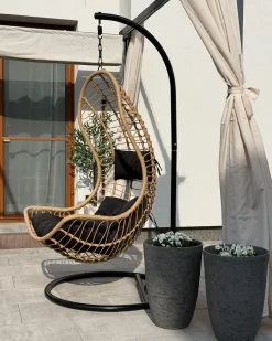 Online Beliani PINETO Rattan sintetico (PE) Naturale Marrone Nero