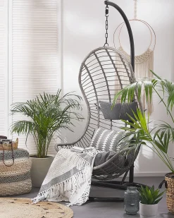 Clearance Beliani PINETO Rattan sintetico (PE) Grigio Grigio Nero