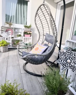 Clearance Beliani PINETO Rattan sintetico (PE) Grigio Grigio Nero