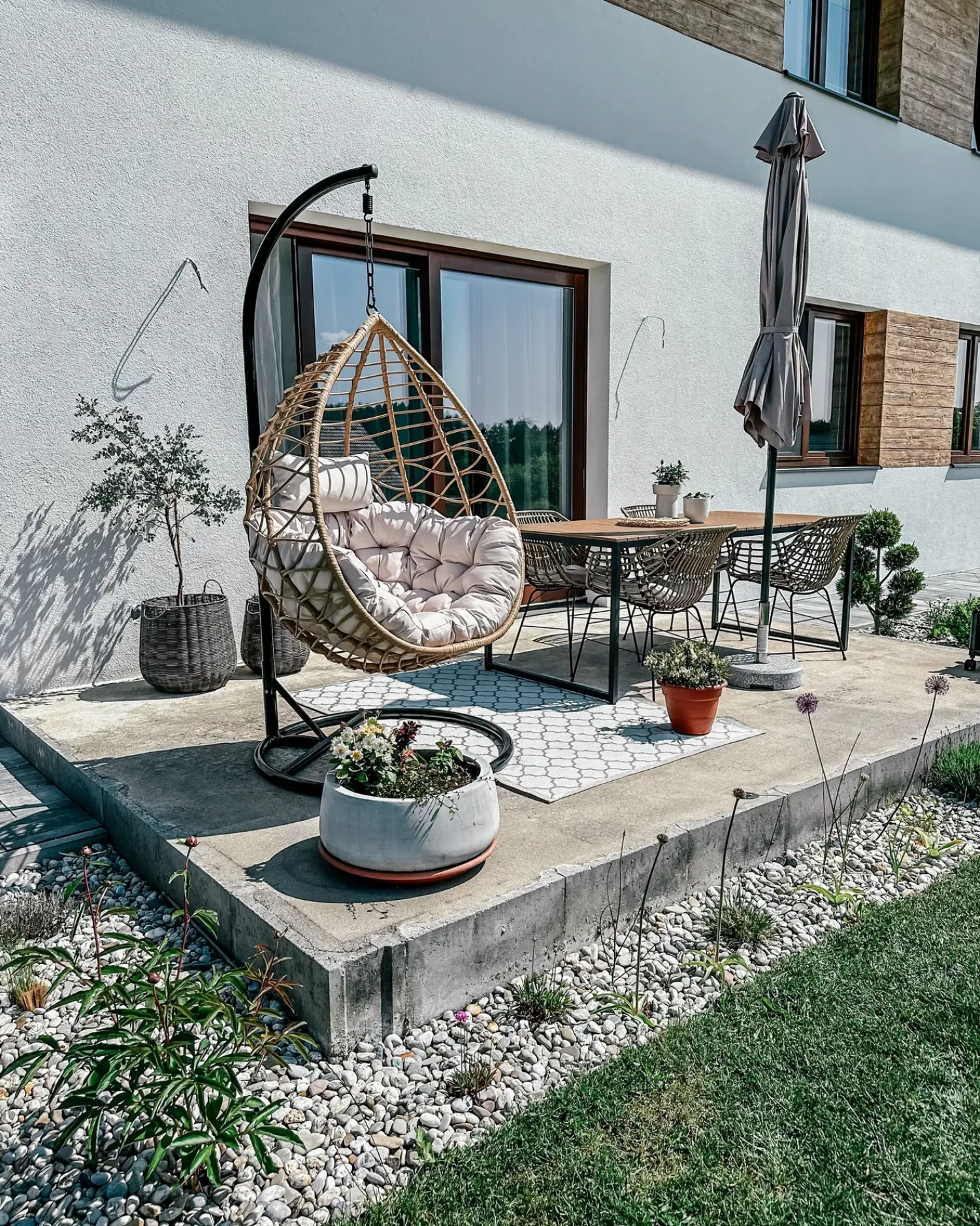 Clearance Beliani ARSITA Rattan sintetico (PE) Naturale Marrone Grigio Nero