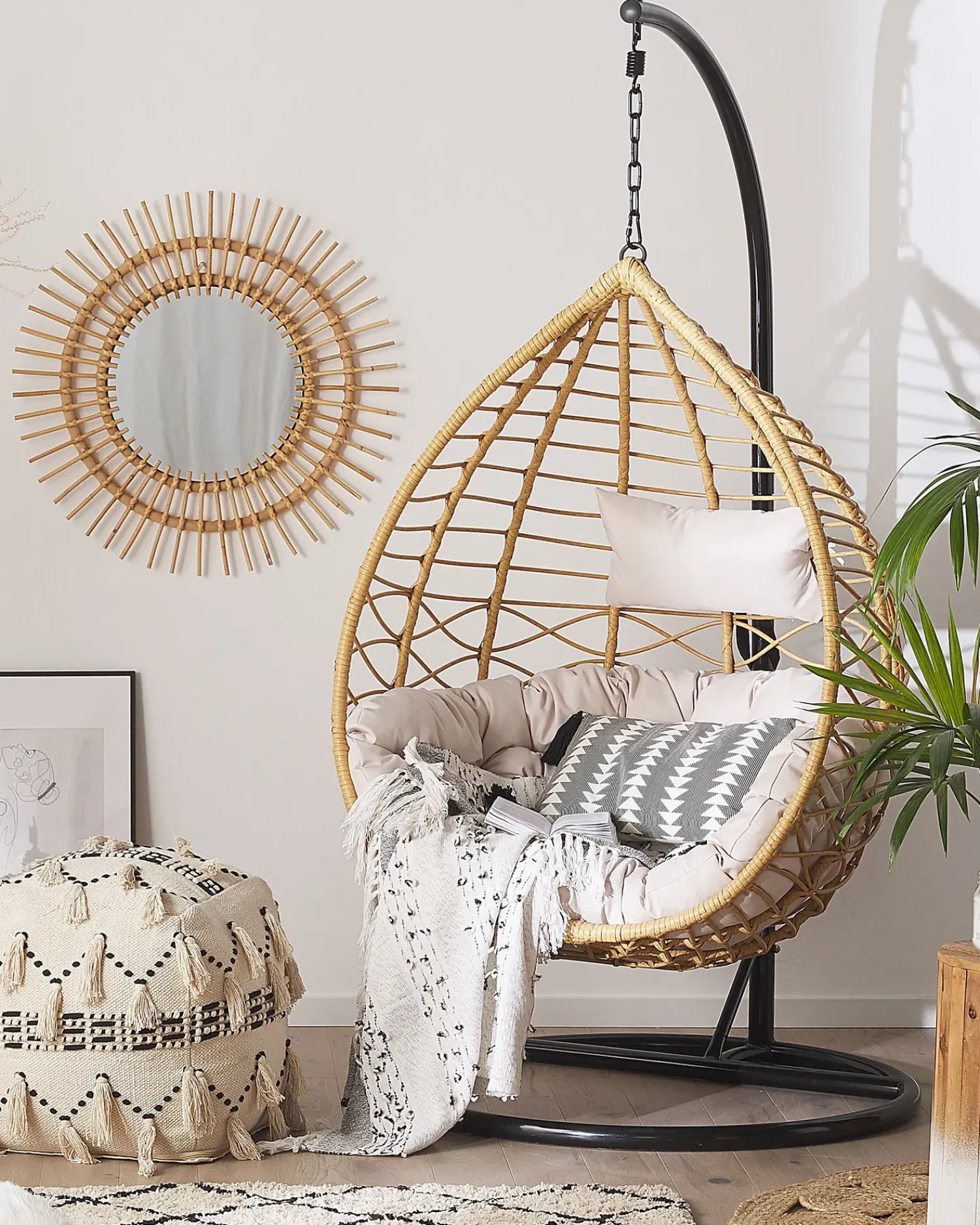 Clearance Beliani ARSITA Rattan sintetico (PE) Naturale Marrone Grigio Nero