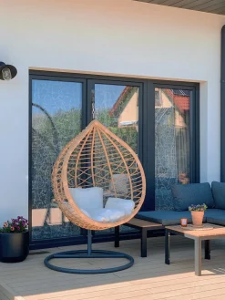 Clearance Beliani ARSITA Rattan sintetico (PE) Naturale Marrone Grigio Nero