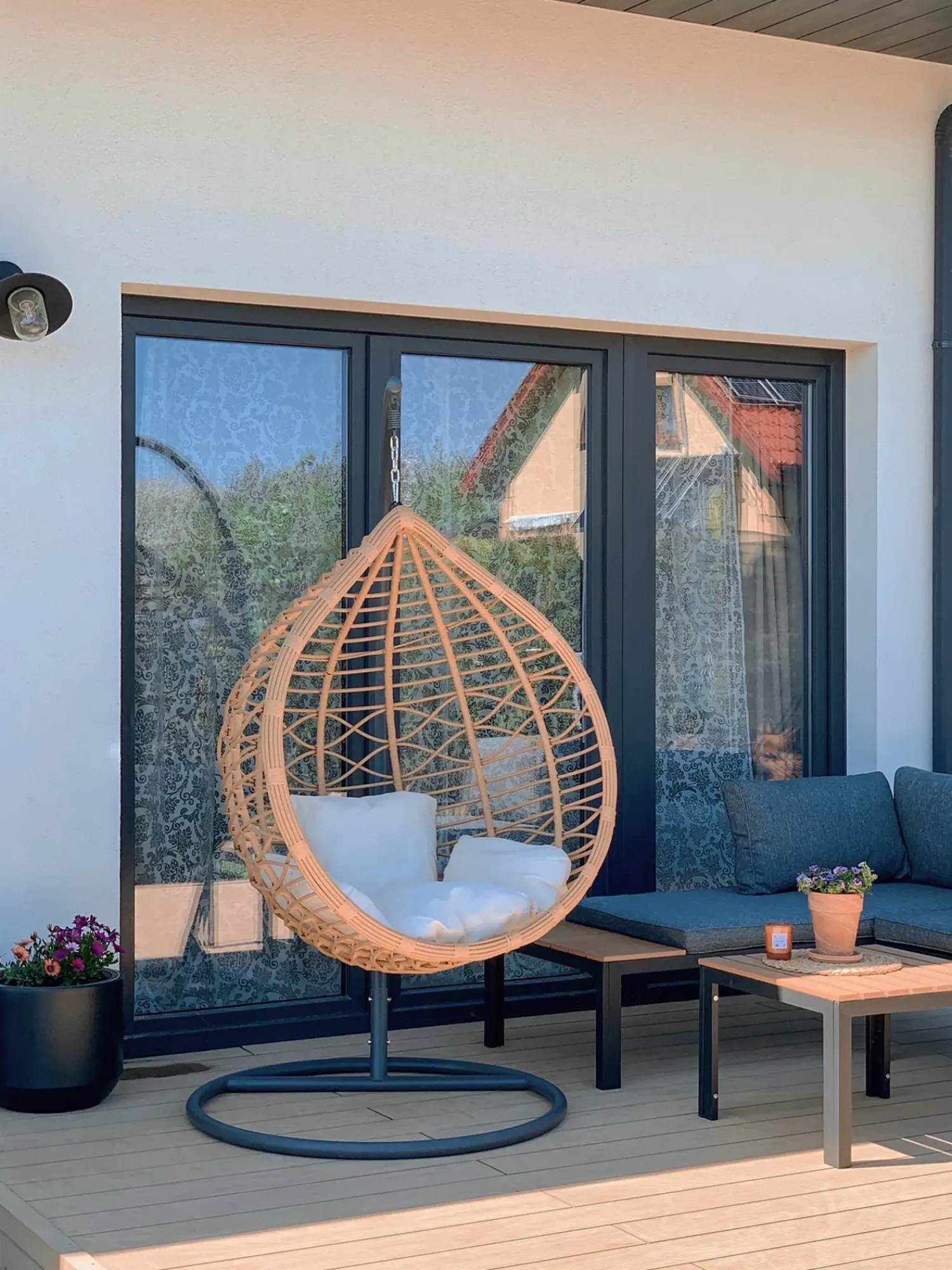 Clearance Beliani ARSITA Rattan sintetico (PE) Naturale Marrone Grigio Nero