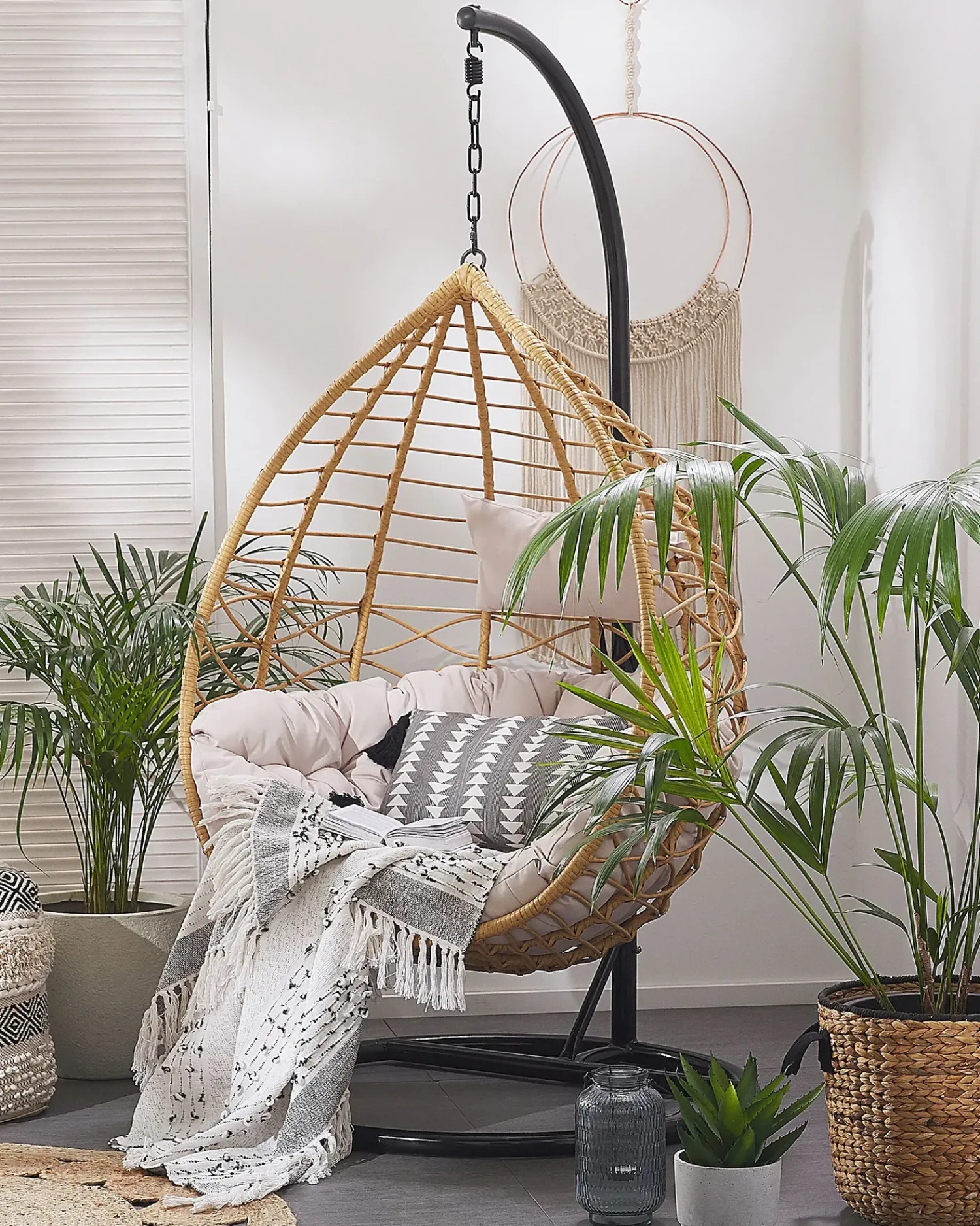 Clearance Beliani ARSITA Rattan sintetico (PE) Naturale Marrone Grigio Nero