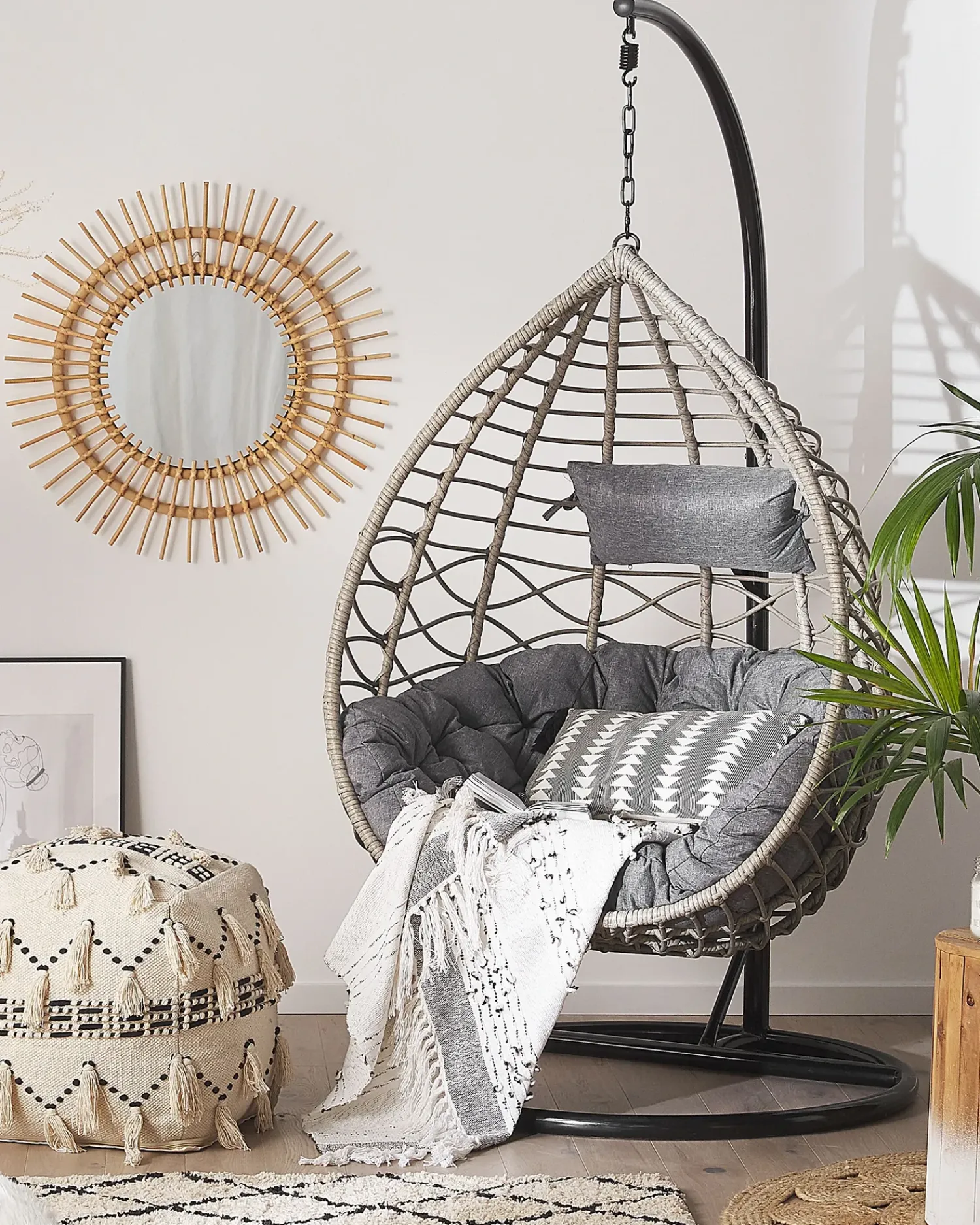 Sale Beliani ARSITA Rattan sintetico (PE) Grigio Grigio Nero