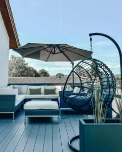 Online Beliani ASPIO Rattan sintetico (PE) Nero Grigio Nero