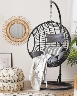 Online Beliani ASPIO Rattan sintetico (PE) Nero Grigio Nero