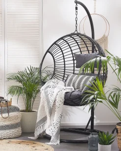 Online Beliani ASPIO Rattan sintetico (PE) Nero Grigio Nero