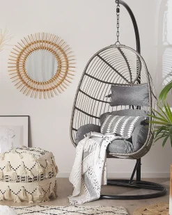 New Beliani CASOLI Rattan sintetico (PE) Grigio Grigio Nero