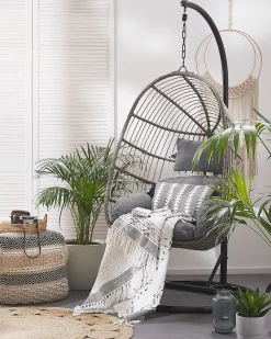 New Beliani CASOLI Rattan sintetico (PE) Grigio Grigio Nero