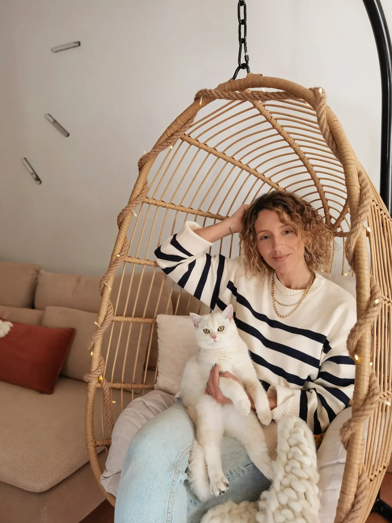 Discount Beliani CASOLI Rattan sintetico (PE) Naturale Bianco Marrone Nero
