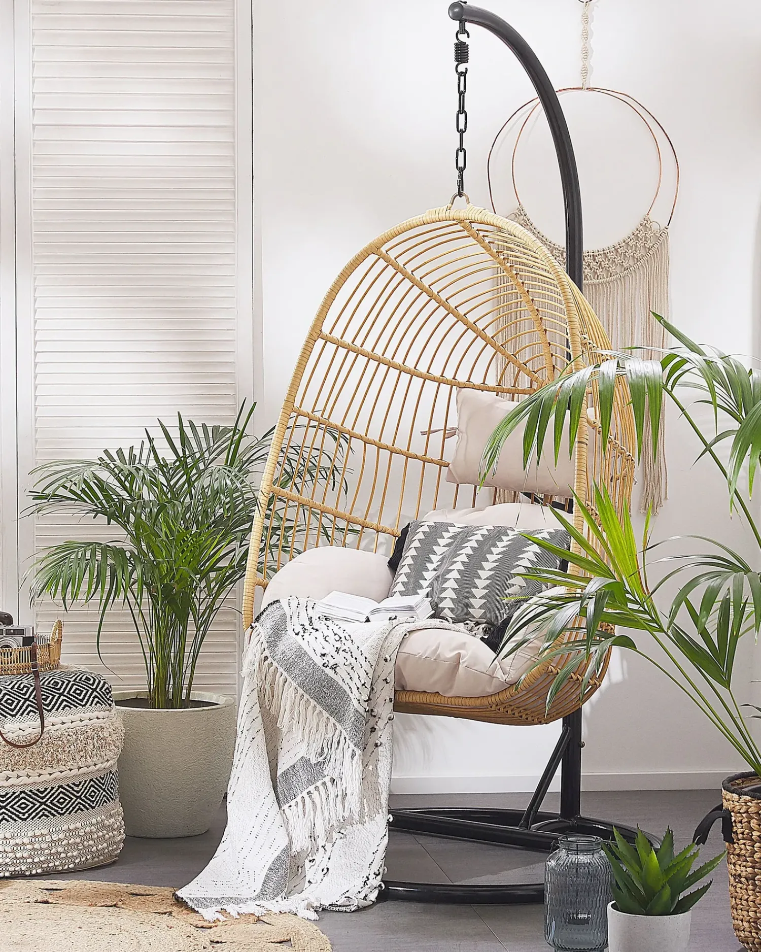 Discount Beliani CASOLI Rattan sintetico (PE) Naturale Bianco Marrone Nero