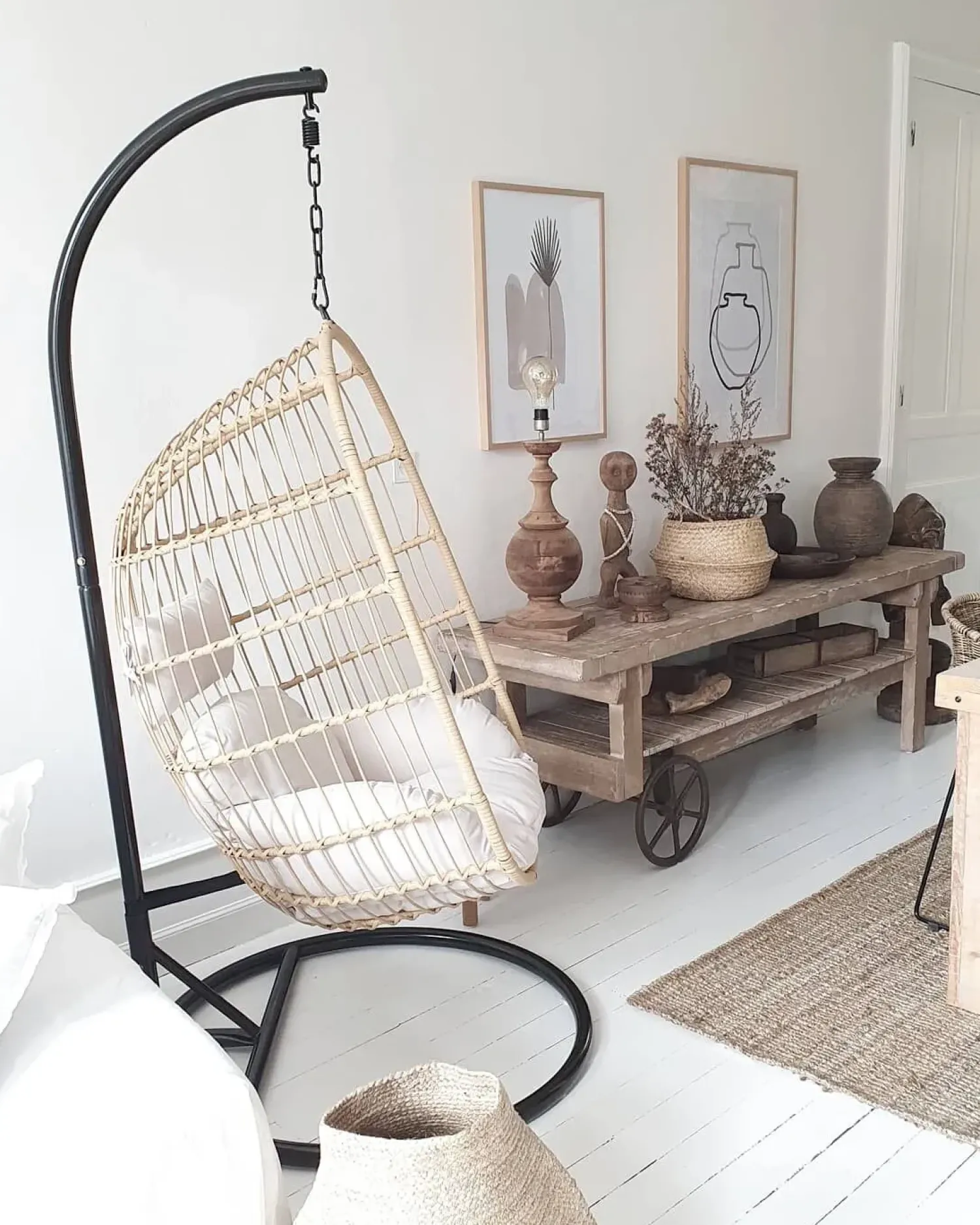 Discount Beliani CASOLI Rattan sintetico (PE) Naturale Bianco Marrone Nero