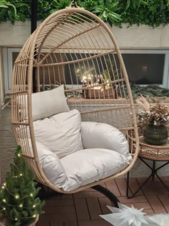 Discount Beliani CASOLI Rattan sintetico (PE) Naturale Bianco Marrone Nero