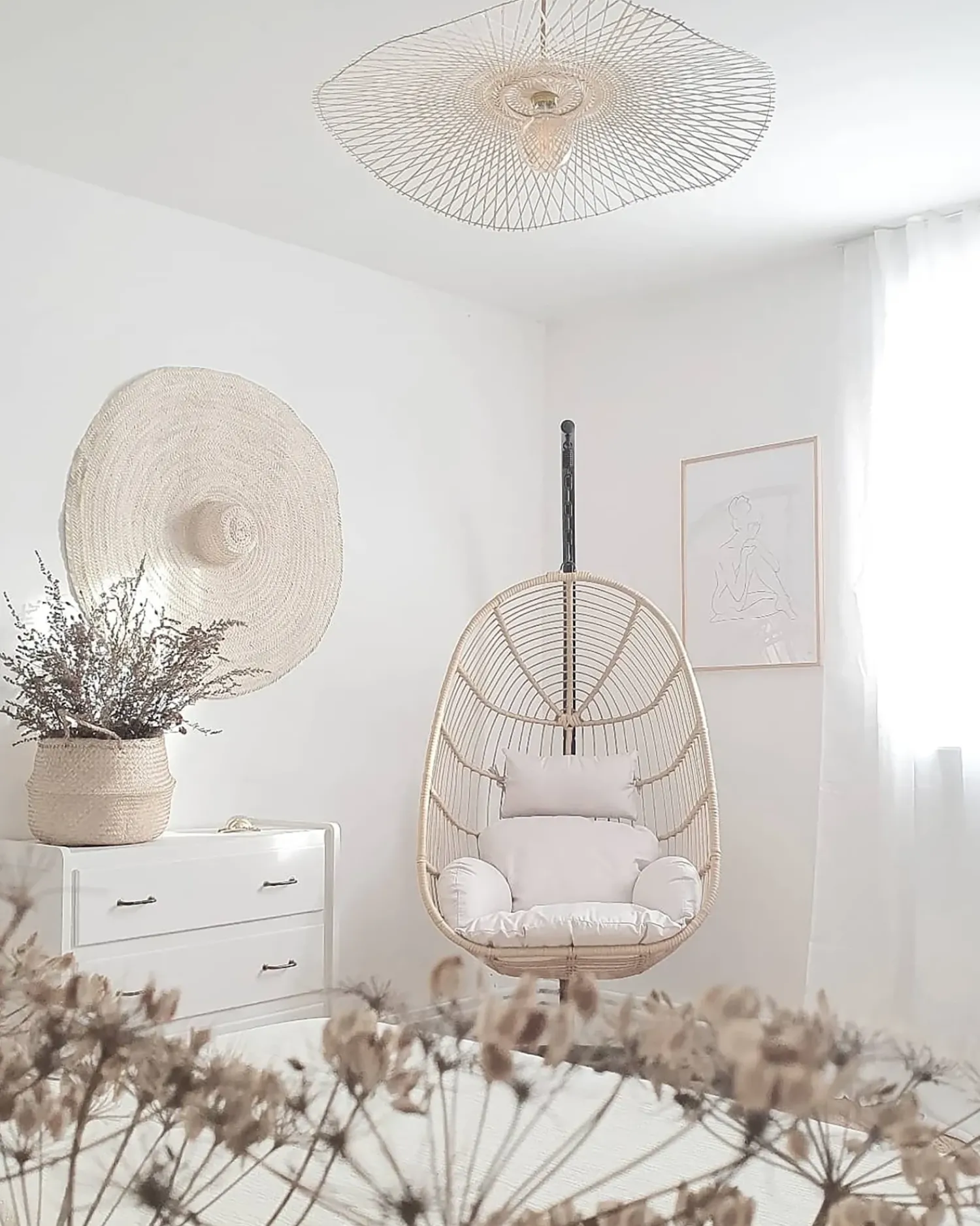 Discount Beliani CASOLI Rattan sintetico (PE) Naturale Bianco Marrone Nero