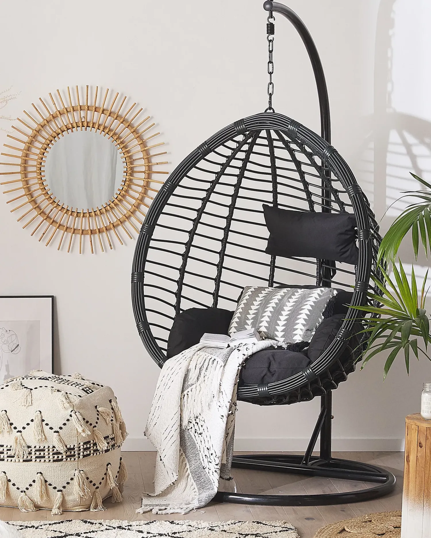 New Beliani TOLLO Rattan sintetico (PE) Nero