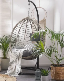 Beliani TOLLO Rattan sintetico (PE) Grigio Grigio Nero
