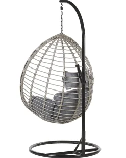 Beliani TOLLO Rattan sintetico (PE) Grigio Grigio Nero
