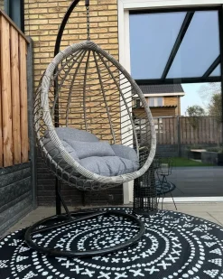 Beliani TOLLO Rattan sintetico (PE) Grigio Grigio Nero