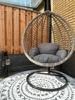 Beliani TOLLO Rattan sintetico (PE) Grigio Grigio Nero