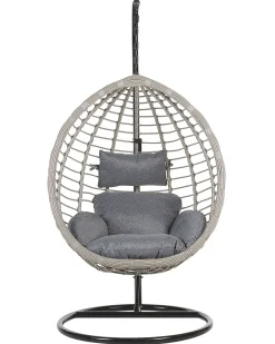 Beliani TOLLO Rattan sintetico (PE) Grigio Grigio Nero