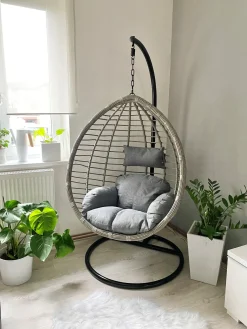 Beliani TOLLO Rattan sintetico (PE) Grigio Grigio Nero