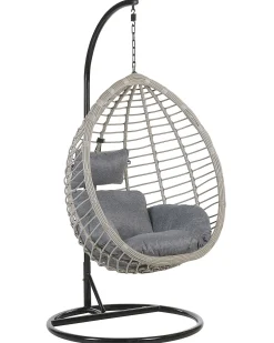 Beliani TOLLO Rattan sintetico (PE) Grigio Grigio Nero