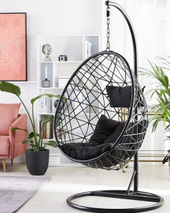 Hot Beliani ALATRI Rattan sintetico (PE) Nero