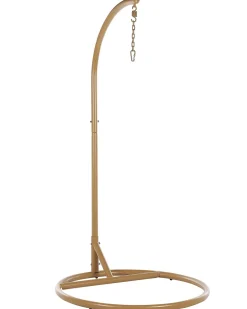 Sale Beliani Poltrona sospesa con supporto da pavimento ALLERA Rattan sintetico (PE) Beige Bianco Beige Naturale