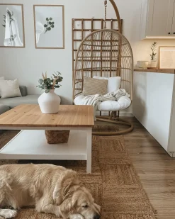 Sale Beliani Poltrona sospesa con supporto da pavimento ALLERA Rattan sintetico (PE) Beige Bianco Beige Naturale