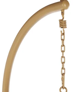 Sale Beliani Poltrona sospesa con supporto da pavimento ALLERA Rattan sintetico (PE) Beige Bianco Beige Naturale