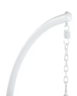 Clearance Beliani Poltrona sospesa con supporto da pavimento ALBA Rattan sintetico (PE) Bianco Bianco Grigio