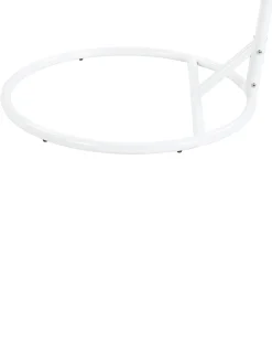 Clearance Beliani Poltrona sospesa con supporto da pavimento ALBA Rattan sintetico (PE) Bianco Bianco Grigio