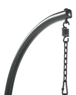 New Beliani Poltrona sospesa con supporto da pavimento ALBA Rattan sintetico (PE) Nero Grigio Nero