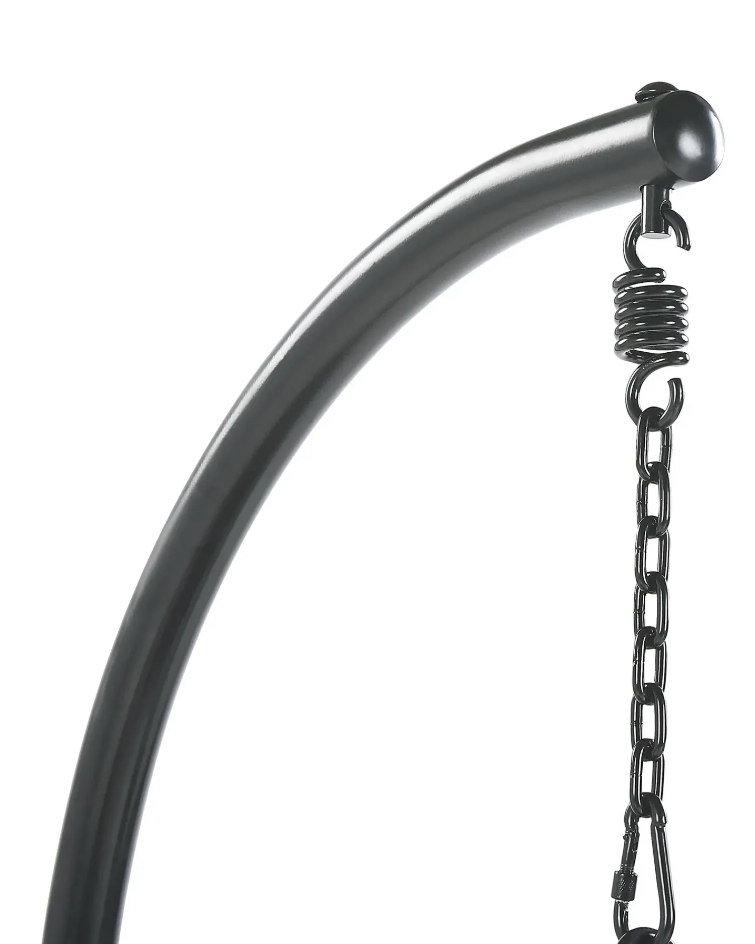 New Beliani Poltrona sospesa con supporto da pavimento ALBA Rattan sintetico (PE) Nero Grigio Nero