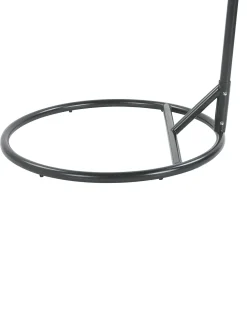 New Beliani Poltrona sospesa con supporto da pavimento ALBA Rattan sintetico (PE) Nero Grigio Nero