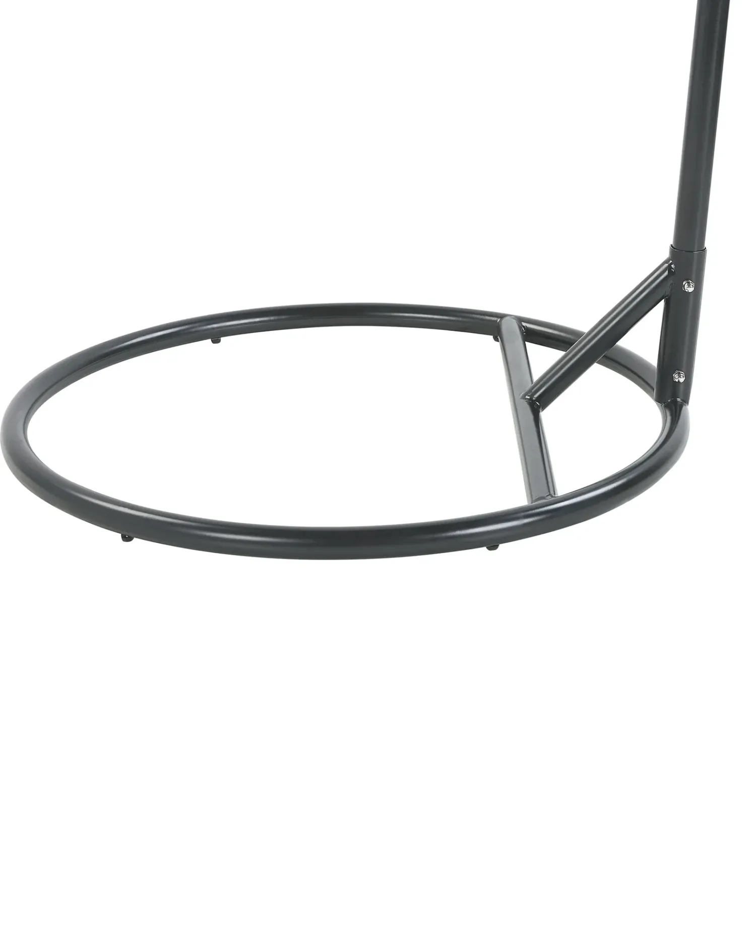 New Beliani Poltrona sospesa con supporto da pavimento ALBA Rattan sintetico (PE) Nero Grigio Nero