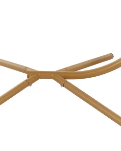 Clearance Beliani Poltrona sospesa con supporto da pavimento ACRI Rattan sintetico (PE) Beige Beige Bianco