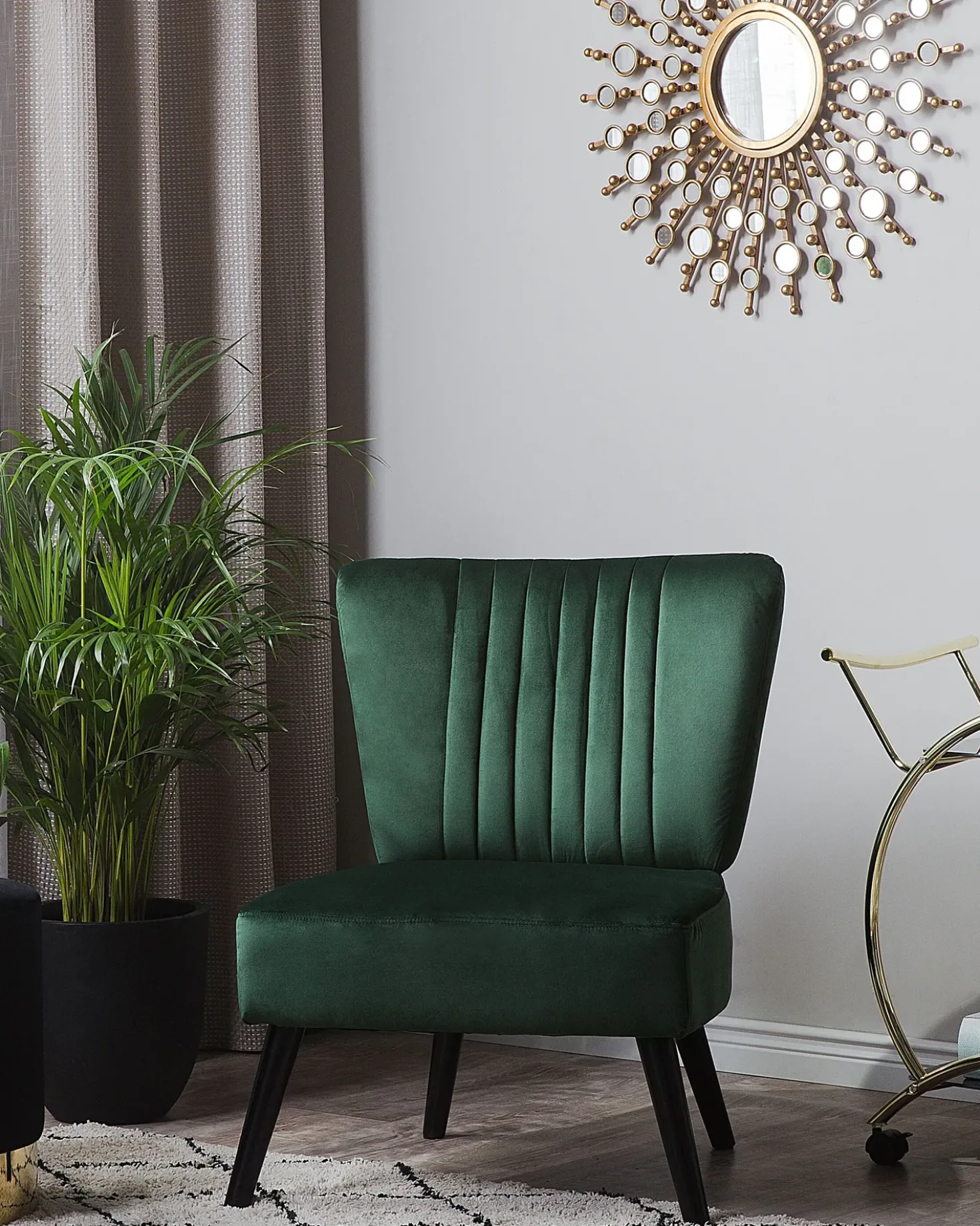 Poltrona VAASA Velluto Verde smeraldo
