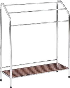 Discount Beliani Porta asciugamani con ripiano MURIVA Metallo Argento Marrone Argento