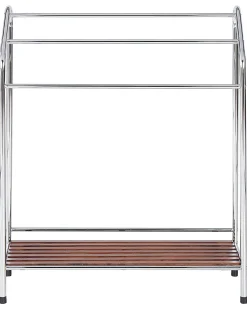 Discount Beliani Porta asciugamani con ripiano MURIVA Metallo Argento Marrone Argento