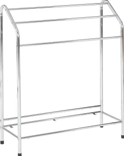 Discount Beliani Porta asciugamani con ripiano MURIVA Metallo Argento Marrone Argento