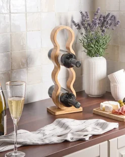 Online Beliani Porta bottiglie da vino CERISE Bambù chiaro Marrone
